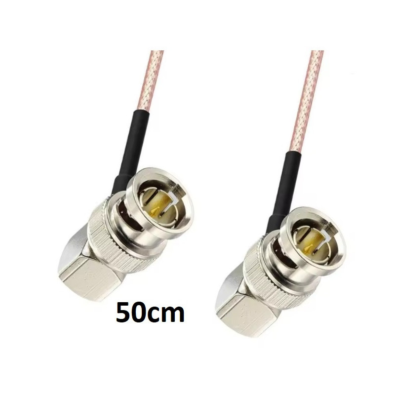 50 cm BNC male / BNC male right angle 75Ω cable