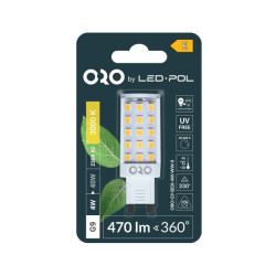 G9 LED 230V 4W 3000K 470lm - LED POL ORO-G9-SEDI-4W-WW-II
