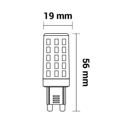 G9 LED 230V 4W 3000K 470lm - LED POL ORO-G9-SEDI-4W-WW-II