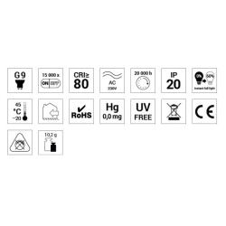 G9 LED 230V 4W 6500K 470lm - LED POL ORO-G9-SEDI-4W-CW-II