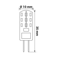 G4 LED 12V 1W 3000K 100lm silicone - LED POL ORO-G4-OLI-1W