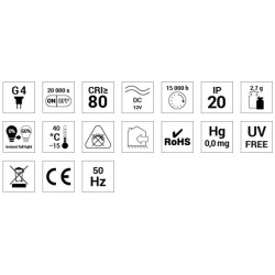 G4 LED 12V 1W 3000K 100lm silicone - LED POL ORO-G4-OLI-1W