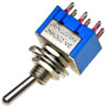 Interruptor de palanca miniatura dos posiciones estables - ON-ON - 250VAC 3A (6 pines) - Azul