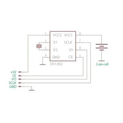 Arduino Compatible DS1302 RTC (Real Time Clock) Module (Battery Free)