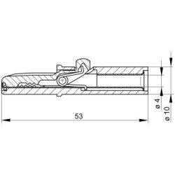 Crocodilo isolado para conector banana 4mm vermelho