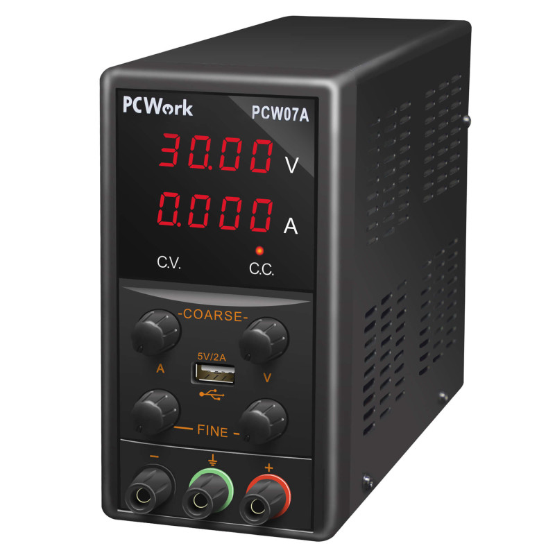 PCWork PCW07A - 0-30V / 0-5A Digital Laboratory Power Supply