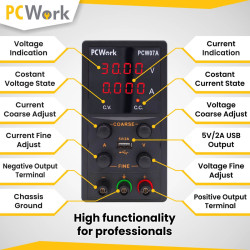 PCWork PCW07A - 0-30V / 0-5A Digital Laboratory Power Supply
