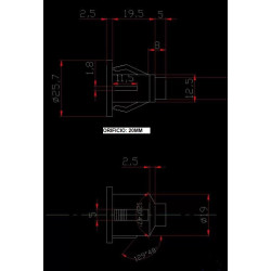 Extensão USB A fêmea - USB A macho com suporte de painel - 30cm