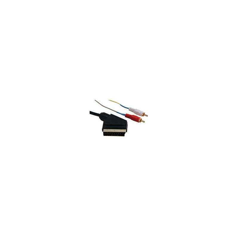 AUDIO/VIDEO CABLE - SCART MALE TO 2 x RCA MALE, 3m 
