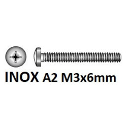 Parafuso Cabeça oval DIN 7985 PZ Inox A2 M 3 x 6mm