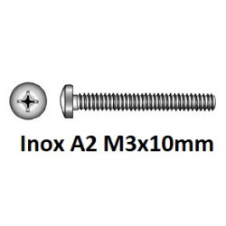Tornillo Cabeza oval DIN 7985 PZ Inox A2 M 3 x 10mm