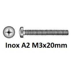 Screw Oval head DIN 7985 PZ Stainless steel A2 M 3 x 20mm