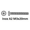 Tornillo Cabeza oval DIN 7985 PZ Inox A2 M 3 x 20mm