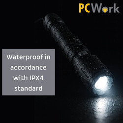 PCW12H LED Flashlight Rechargeable Hybrid 650lm Zoom Waterproof