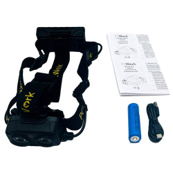 PCWork PCW12G - Lanterna cabeça LED 720lm com Luz vermelha + SOS - rec