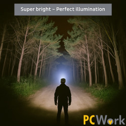 PCWork PCW12G - Lanterna cabeça LED 720lm com Luz vermelha + SOS - rec