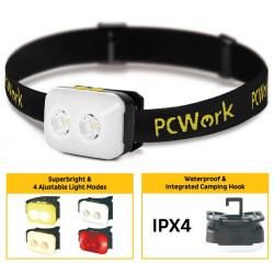 PCWork PCW12C - 2x XTE 300lm Rechargeable LED Headlamp (1500mAh) with