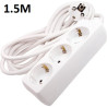 Bloco de 3 tomadas com cabo 1.5m  branco