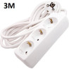 Bloco de 3 tomadas com cabo 3m  branco