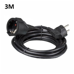 Schuko Extension Cord (3G 1.5mm²) - Black - 3m