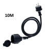 Schuko extension cord with cover (3G 1.5mm²) - black - IP44 - 10m