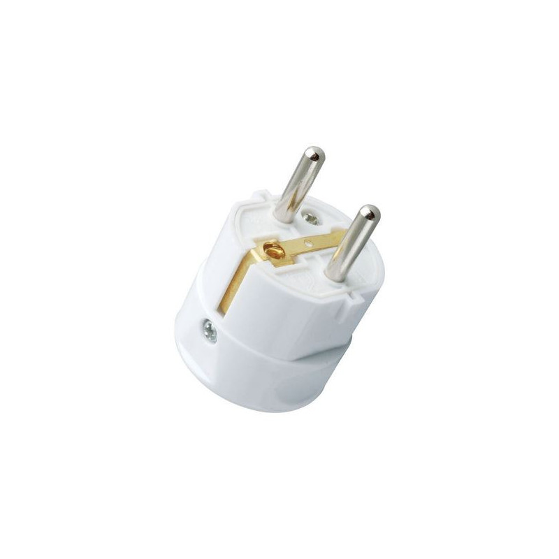 White male Schuko plug 16A