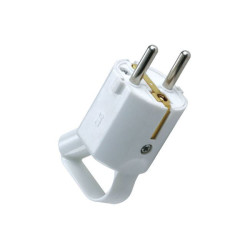 Enchufe Schuko macho 2P+T 16A con asa - blanco