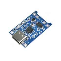 Charging module, 18650 lithium battery (with protection), USB-C 1AMP.