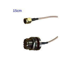 SMA male adapter - PL female SO239 (chassis)- 0.15m