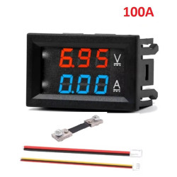 Voltímetro / amperímetro digital LED (4.5 ... 100VDC / 0 ... 100Amp) c