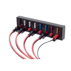 Distribución de DC de 7 vías, fusibles "compatibles con Powerpole®"