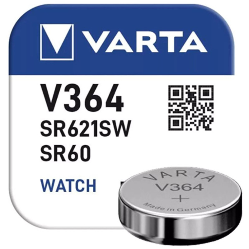 Pila V364 / SR621SW / SR60 / AG1 - 1,55V Óxido de plata - Varta