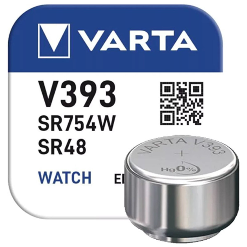 Pilha V393 / SR754 / SR48 / 309 / AG5 - 1,55V Óxido de Prata - Varta