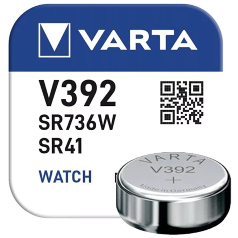 Pila V392 / SR736 / SR41 / AG3 (LR41) - 1,55V Óxido de plata - Varta