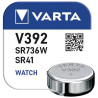 Pila V392 / SR736 / SR41 / AG3 (LR41) - 1,55V Óxido de plata - Varta