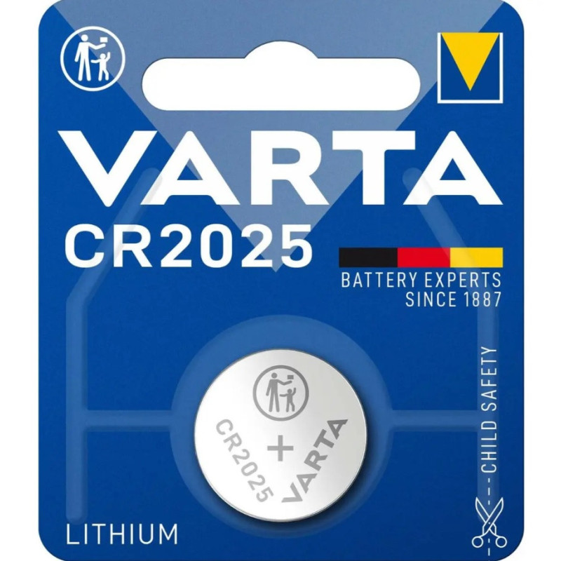 Batería de litio CR2025 de 3,0 V y 160 mAh - Varta