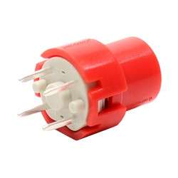 Botão de pressão monoestável com capa vermelha para PCB 35VDC 0.1A - Highly KS01-B-R