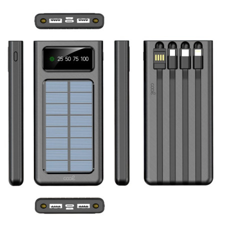 COOL 10,000 mAh Universal Power Bank with Solar Panel and 4 Connection