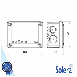 Solera Watertight Junction Box 153 × 110 × 65 mm IP65 IK08