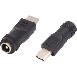 Adaptador DC 5,5 × 2,1 mm Hembra a USB-C Macho