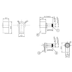 5,5x2,1x9mm Female DC plug Right-Angle