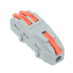 Borna de conexión de 1x2 doble, en linea a palanca [0.08 a 4mm]