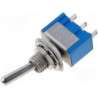 Miniature toggle switch two stable positions - ON-ON - 250VAC 3A (6-pin) - Blue