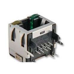 RJ45 female with yellow and green LEDs to solder chassis 90 - AMP 2-406549-1