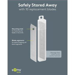 Cuchillas de Recambio Goobay para Cúter 18 mm Pack 10 Unidades