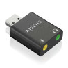 Conversor Áudio USB-A para 2x Jack 3,5mm AISENS 48kHz Preto