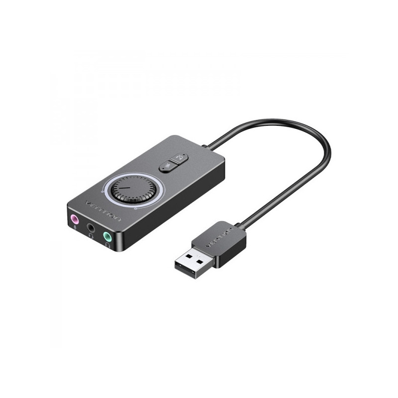 Tarjeta de Sonido Externa USB-A Vention CDRBB 3x Jack 3,5mm Negra