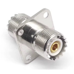 Adaptador UHF Hembra a UHF Hembra SO-239 de Panel con Brida 25x25mm