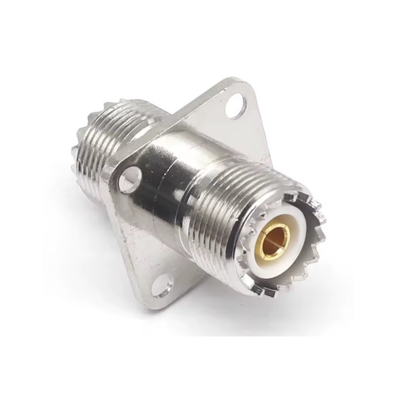 UHF Female to UHF Female SO-239 Panel Adapter with 25x25mm Flange