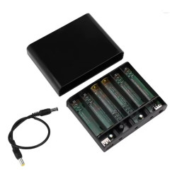 Caja UPS DIY para 6 Baterías 18650 5V/9V/12V 60W sin Baterías